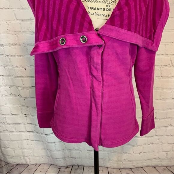 LUCY Fuschia Hatha Athleisure Jacket Shawl Neck  small Casual Long Sleeve - Picture 3 of 14